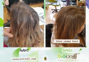 avant-apres-biocoiff-blond-caramel