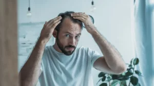 perte-de-cheveux-stress homme-inquiet-a-cause-de-sa-perte-de-cheveux-stress