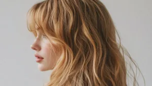La frange en tendance cheveux automne 2025