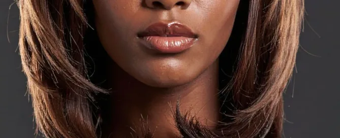 face framing ou coupe dégradée sur une femme noire