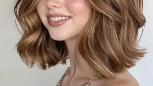 Coupe courte dégradée sur une jeune femme blonde